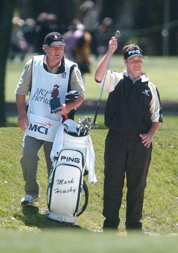 Ted Purdy and Bobby Conlon at the 2005 MCI Heritage. Purdy is using Mark Hensby's clubs.